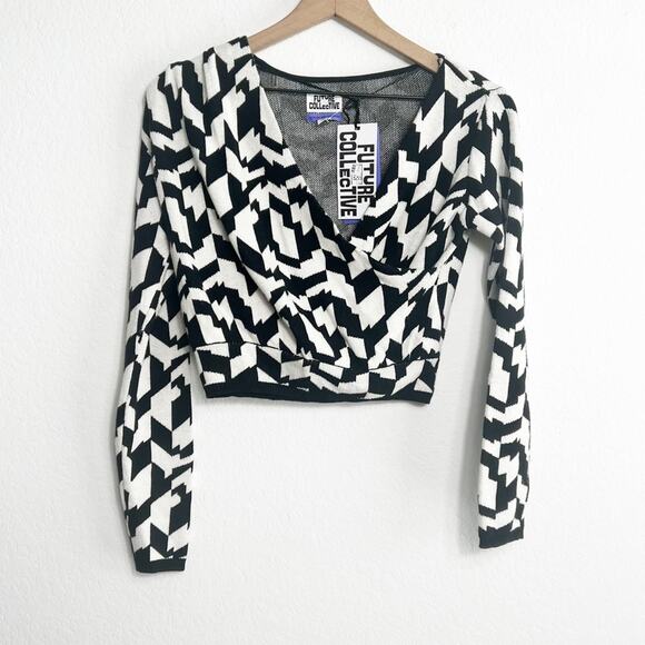 Future Collective Target Kahlana Barfield Brown Black White Sweater XXS New - Picture 4 of 7